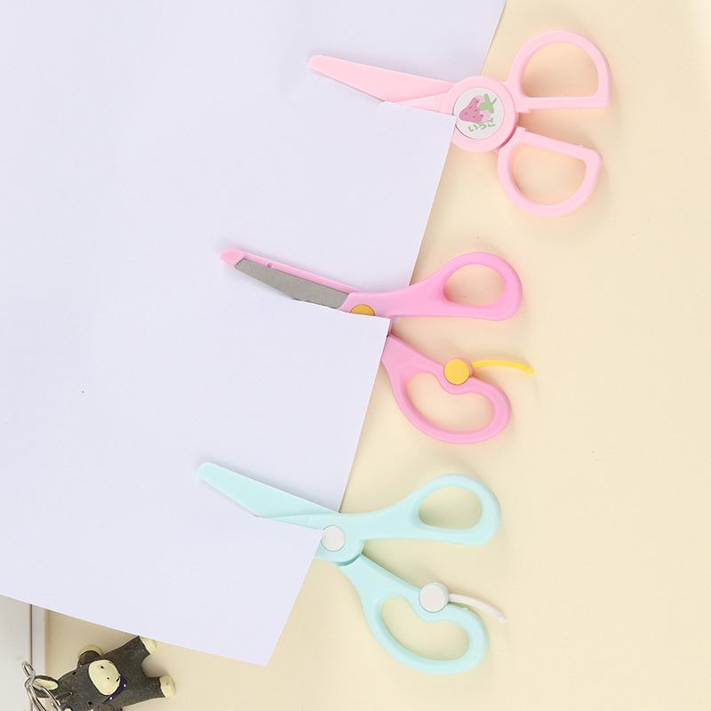 Lidemei Stainless Steel Children's Safety Scissors - Macaron Color for Students and Art Projects