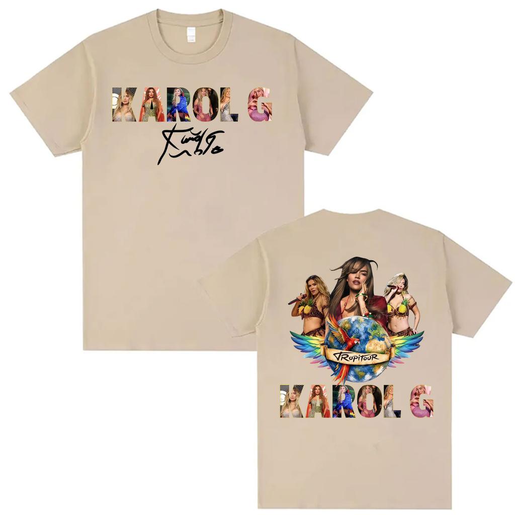 Karol G Tropicoqueta Tour 2026 Concert T Shirt Unisex Women Harajuku Trend High Street Tee Shirt Casual Cotton Short Sleeve Tshirt
