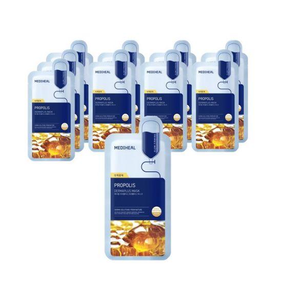 MEDIHEAL Derma Plus Propolis Nourishing & Soothing Sheet Mask 10pcs