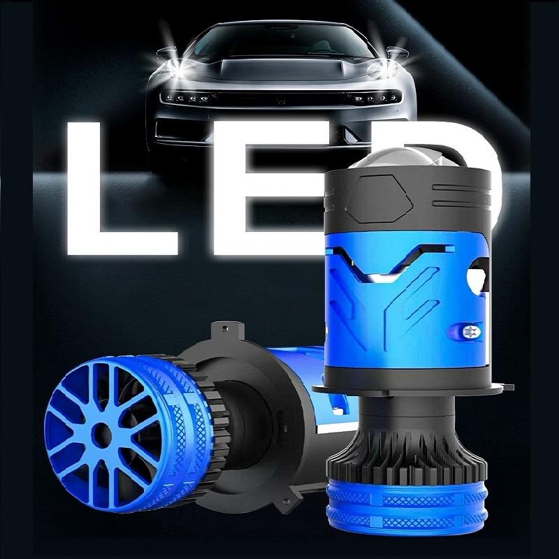 H4 Lens LED Bulbs Headlight 4575 LED Beads for Cars High Beam Low Beam Projector Turbo Fan 6000K 130W White Color Lighting 12V