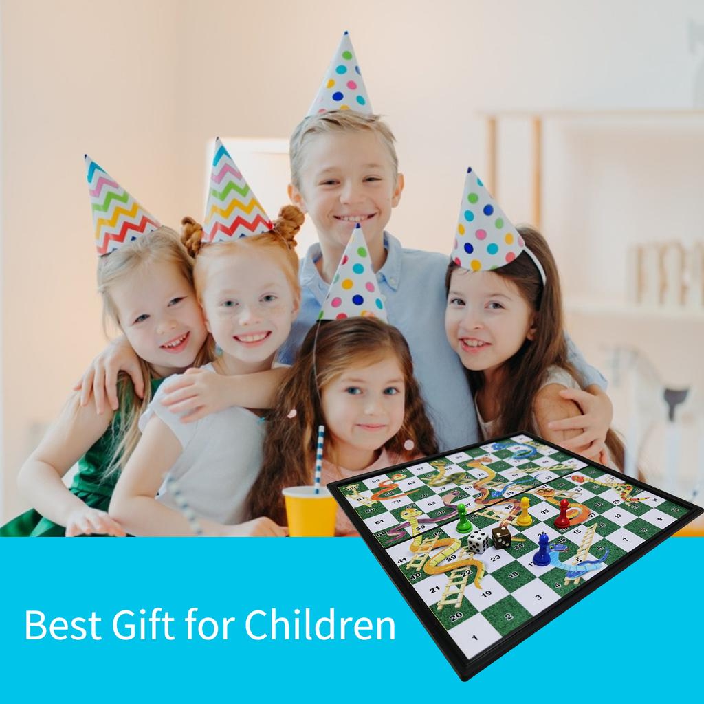 Gioco Da Tavolo Magnetico Snakes And Ladders – Pieghevole, Per 2-4 Giocatori, Adatto A Bambini E Famiglie