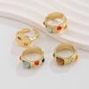 Fashionable Sturdy Metal Geometric Rings Set with Stylish Gemstones Portable for Fashion Women Ladies Casual Wear