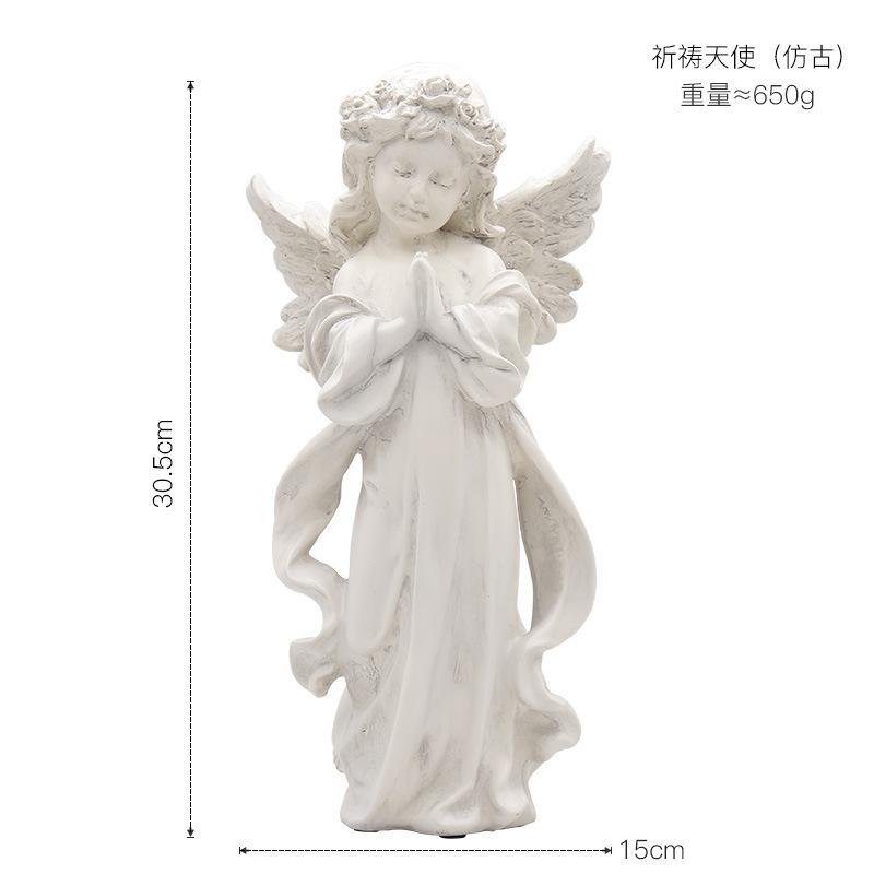 8–30cm Continental-Inspired Resin Praying Angel Figurine | Distinct Contemporary Style Workmanship Bedroom & Shelf Adornment