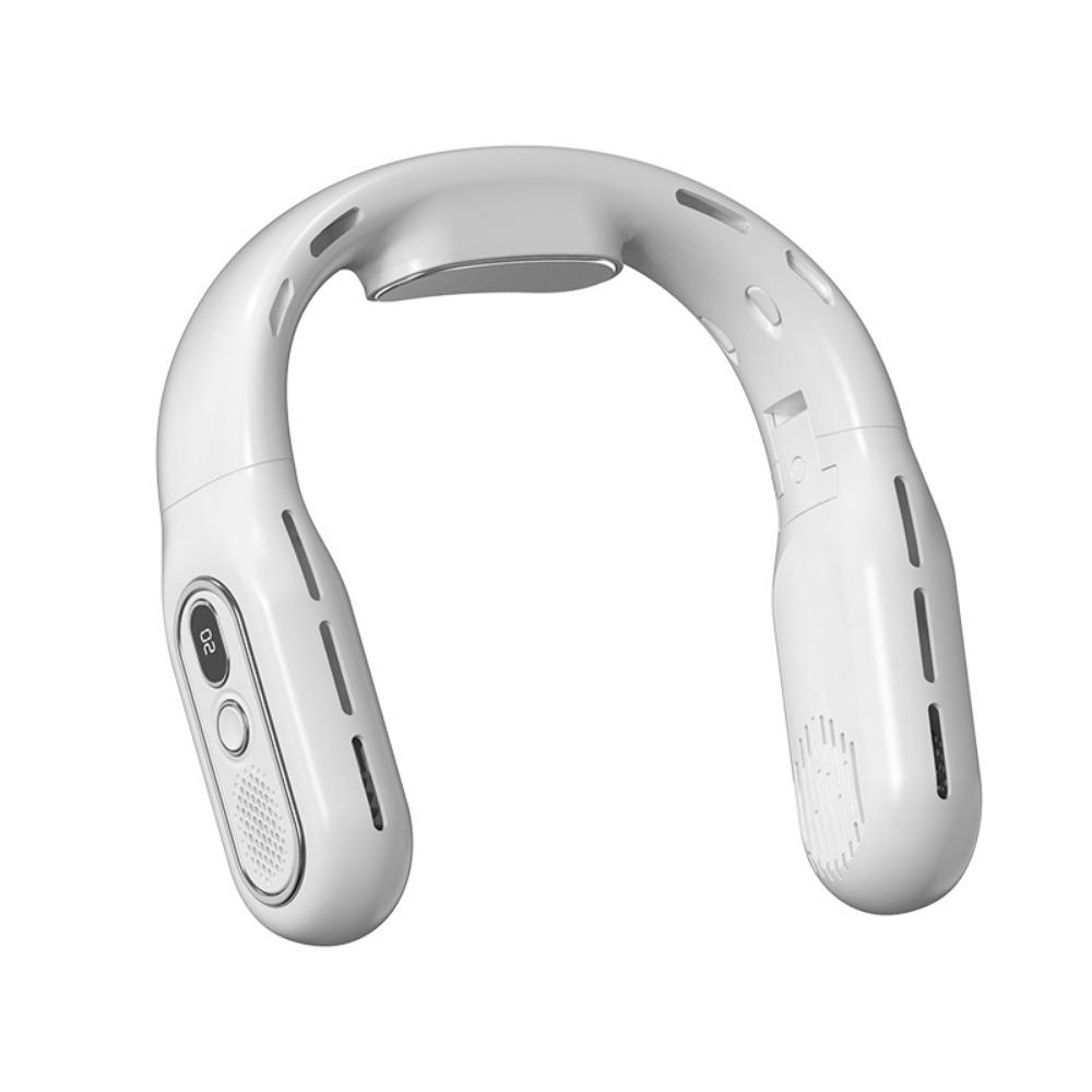 Foldable Design Portable Neck Fan Digital Display USB Charging Fan Neck Cooling Fan  Outdoor Travel