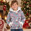 Kids Long Sleeve Christmas Print Casual Fashion Hooded Top