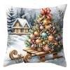 1 Stück Weihnachts-Kerze Glaskugel Druck Kissenbezug Festliches Zwerg-Design Kissenbezug Mode Heimparty Dekoration Kissenbezug