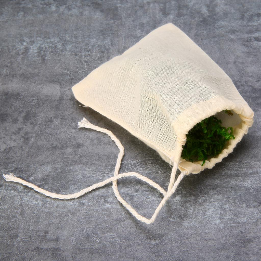 50 Sacchetti In Mussola Di Cotone Con Coulisse – 8x10 Cm – Per Tè, Spezie, Gioielli E Regali