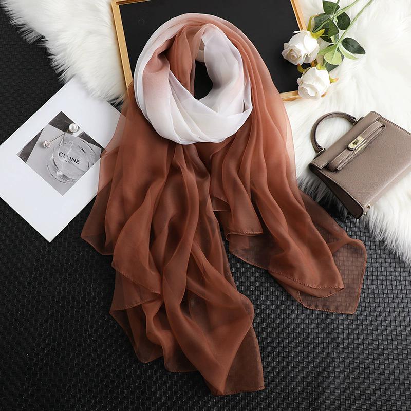 Silk Scarf Folral Women Summer Hijab Sunscreen Bandana Foulard Female Headbanda Warm Pashmina Scarves Echarpe Shawl Large Wrap