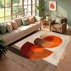 Orange Geometrischer Teppich Matte Teppich Kreis Streifen Abstraktes Muster Modern Künstlerisch Stilvoll Heimdekoration Wohnzimmer Innen Teppich