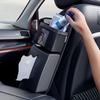 38x15cm Car Seat Side Leather Storage Bag Car Seat Hanging Bag Multi-Functional Tissue Phone Keys Organizer Auto Seat Box