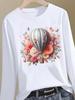 (Asian Size) Trend Style Cute Graphic Tee Women Autumn Winter Spring Casual Fashion Top O-neck Clothing Print T Shirt Long Sleeve T-shirts