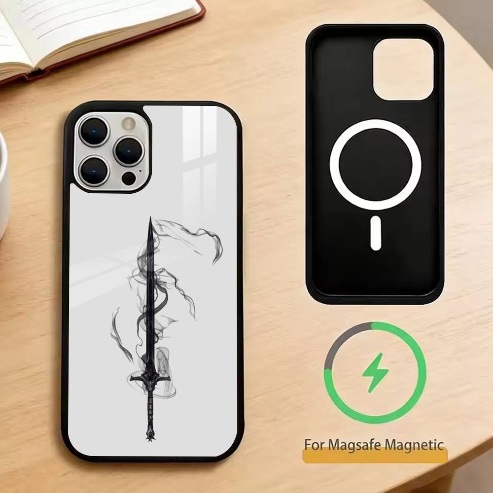 

Креативный узор Меч Чехол для телефона для iPhone 17, 16, 15, 14, 13, 12, 11 Plus, Pro Магнитный для Magsafe Беспроводной зарядки iPhone17Promax