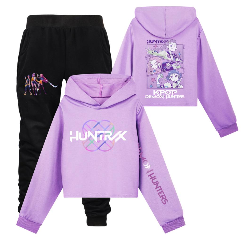 Children's Hooded Top And Pants Two-piece Tracksuit Set Long-sleeved Printed Clothing Set