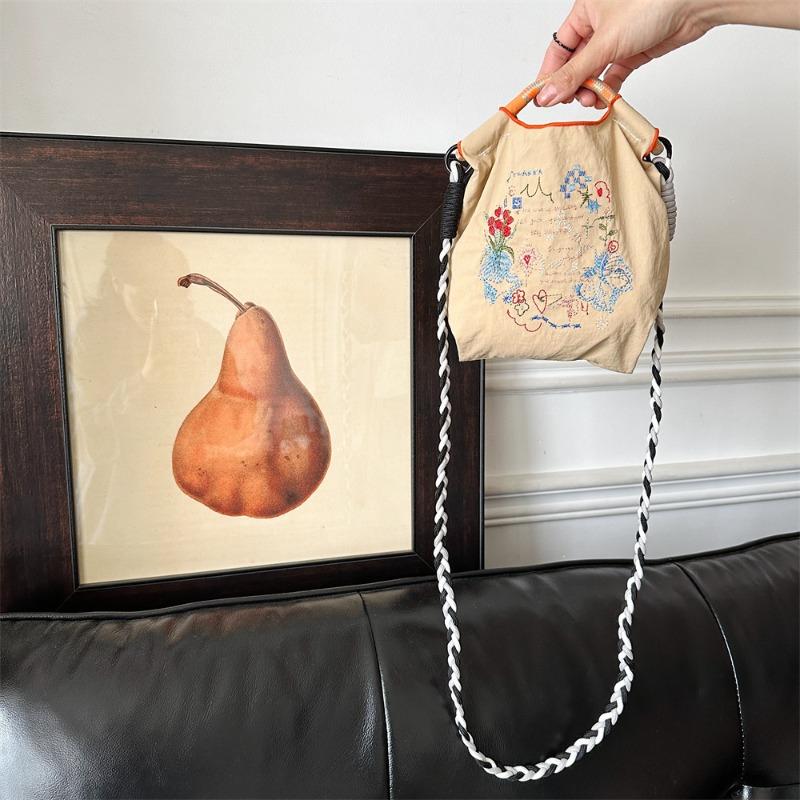 Wind Exquisite Embroidery Mini Oxford Small Cloth Bag Handbag Sundries Cosmetics Storage Mobile Phone Bag