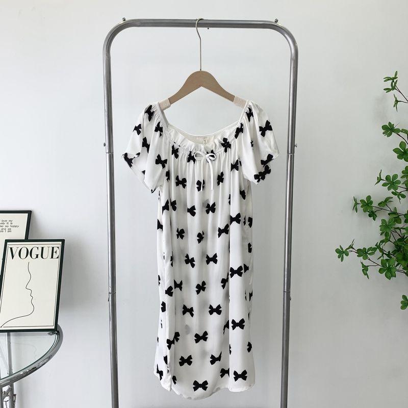 2025 New Arrival Nightdress Summer Floral Pajamas Loose Short Sleeve Thin Girl's Dress Special Offer Female Summer Home Wear