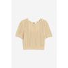 H M Pointel Knit Cropped Top Beige 1202172001