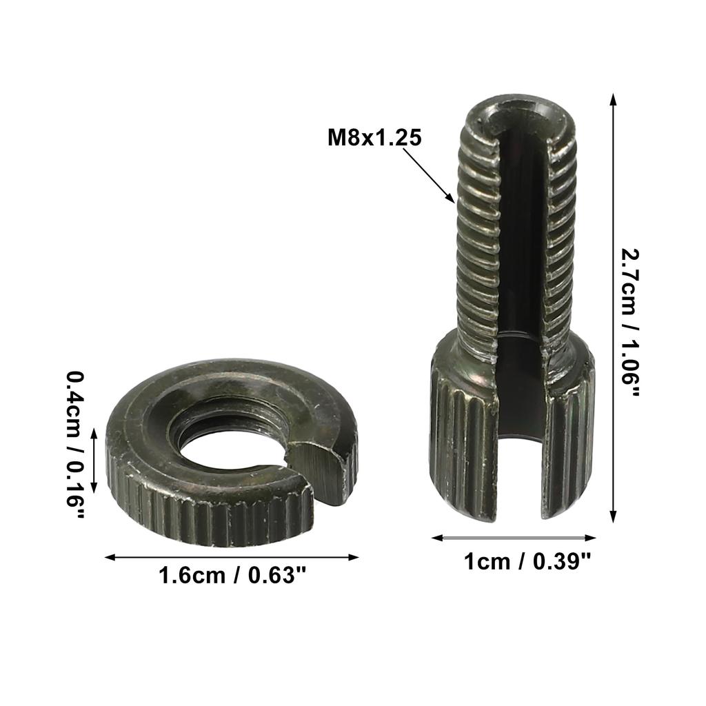 X AUTOHAUX M8 Brake Clutch Cable Line Adjuster Screw Adjuster Bolt with Slot for