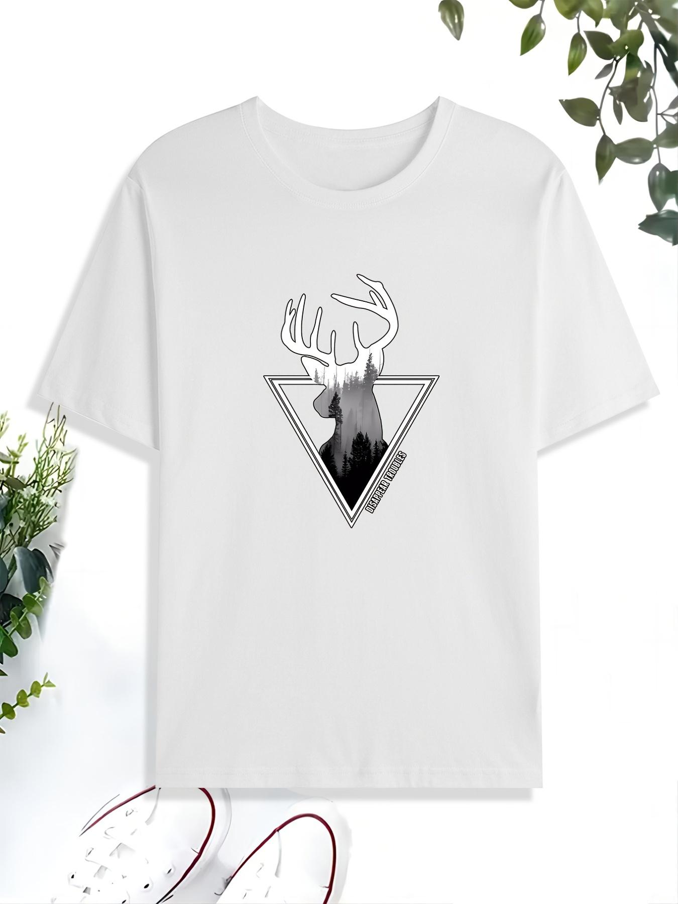 Deer Antler Print T Shirt XS