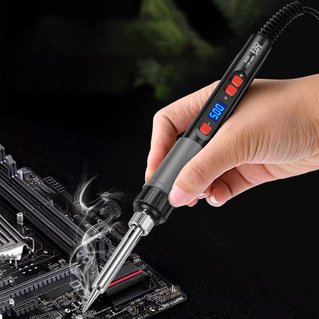 16 in 1 Multifunction Electric Soldering Iron Tool 80W Soldering Iron Set Adjustable Temperature LCD Solder Welding Repair Tool