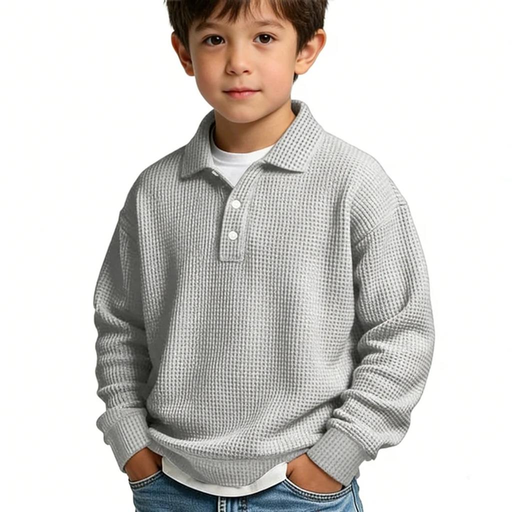 Kids Sweatshirt Boys Long Sleeve Shirts Soild Casual Pullover Shirt Outdoor Fall Clothes For Teen Boy