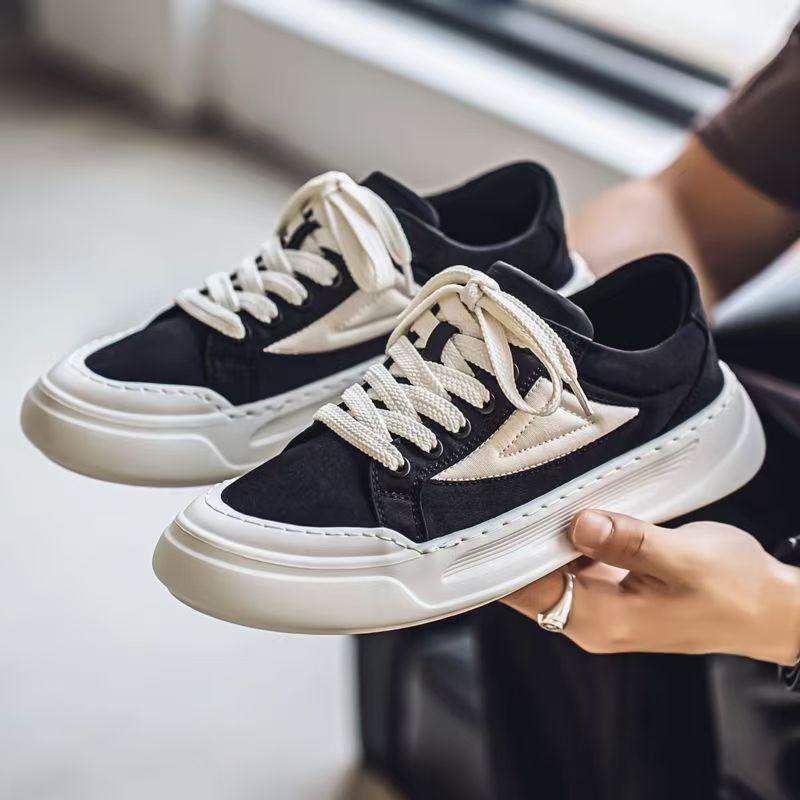 Men's Shoes Breathable Canvas Shoes New Low-top Sports and Leisure Shoes Men's Soft Sole Versatile Thick Baseplate Shoes Men
