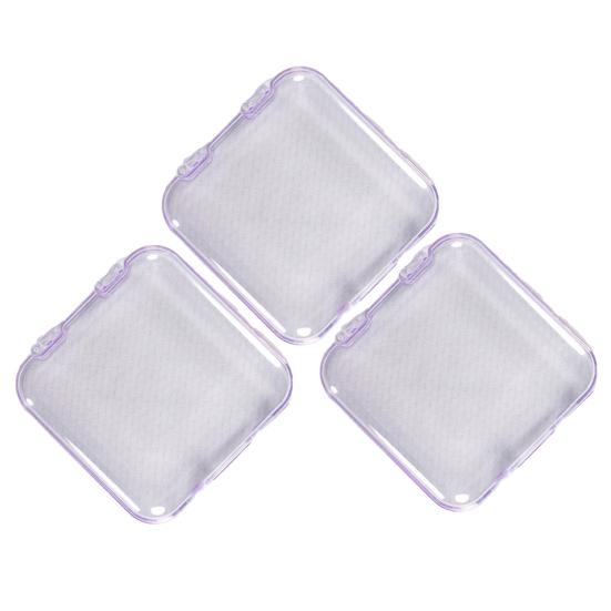 

3шт коробка для хранения накладных ногтей с крышкой прозрачный пластиковый контейнер для хранения бусинок многофункциональная мини-квадратная пустая коробка для накладных ногтей беруши фиолетовый