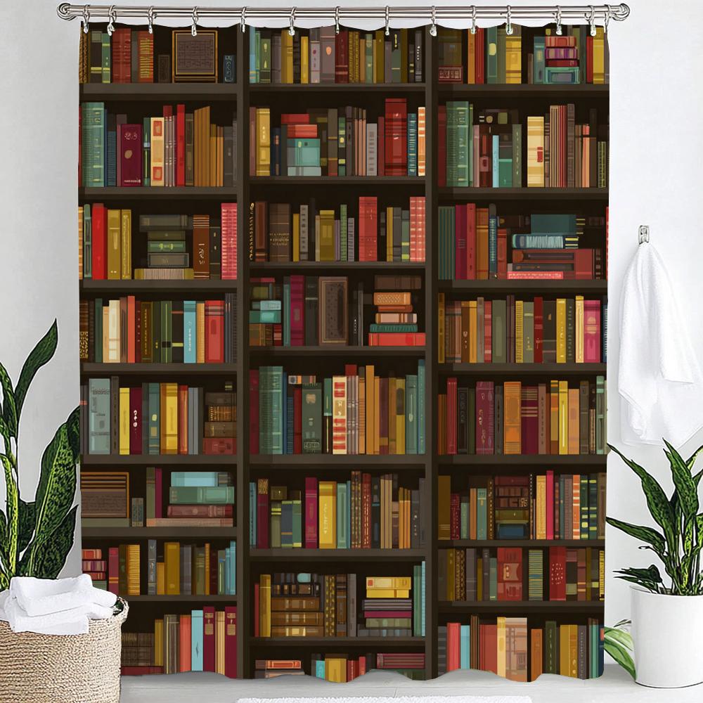 Ähnlich wie Vintage-Bibliothek Duschvorhang, Altes Buch Bücherregal Kerzen Zuhause Polyester Stoff Badezimmer Dekorativer Vorhang Mit Haken