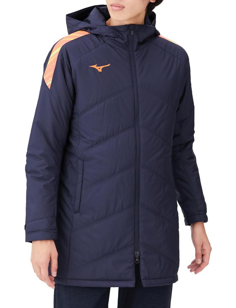 Mizuno Football Apparel Half Deep Size M Coat, Thermal, Water-Repellent, P2MEA570, Navy,