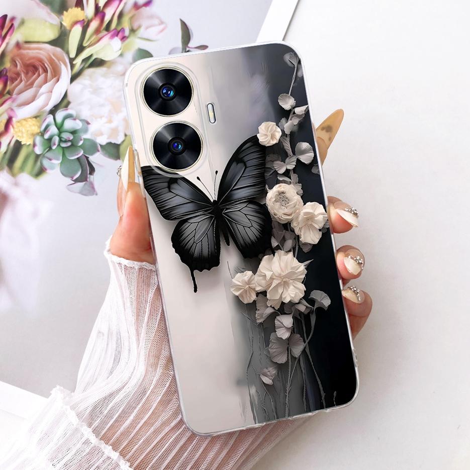 For Realme C55 Case RMX3710 New Luxury Painted Cover Clear Silicone Case For Realme Narzo N55 C 55 RealmeC55 NarzoN55 Soft Shell