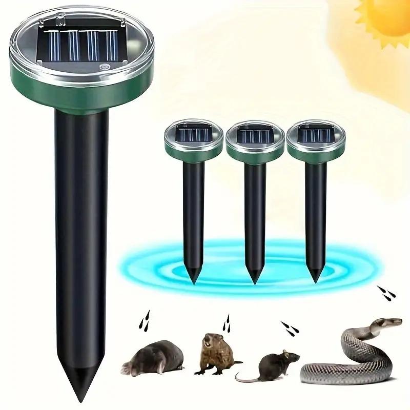 4 Rat Repellents Solar Rat Repellent Technology Repels Snakes, Moles and Gophers for Outdoor Lawns, Gardens and Farms