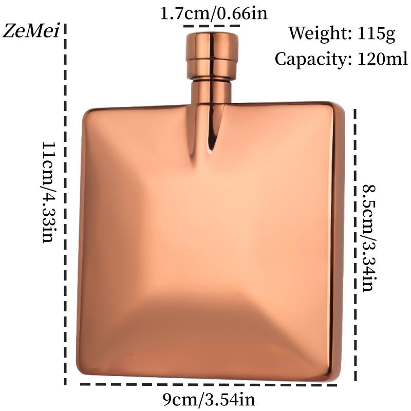 

Portable Stainless Steel Hip Flask,4 oz Spirits Vodka Cup + Funnel Outdoors Whiskey Hip Flask ,Flat Shape Flagon Men Gift