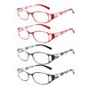 4PCS Fashion Anti-Blue Light Reading Glasses Urltra-Light Eye Protection Women Flowers Elegant Comfortable Eyeglasses