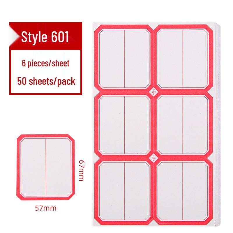 Colored Self-Adhesive Label Stickers for Handwriting, 50 Sheets - Office Use Name & Price Tags