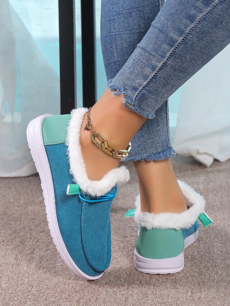 2025 Winter New Thick-soled Snow Boots for Women, Piled and Thickened Fluffy Warm Large-size Sewn Cotton Shoes for Women