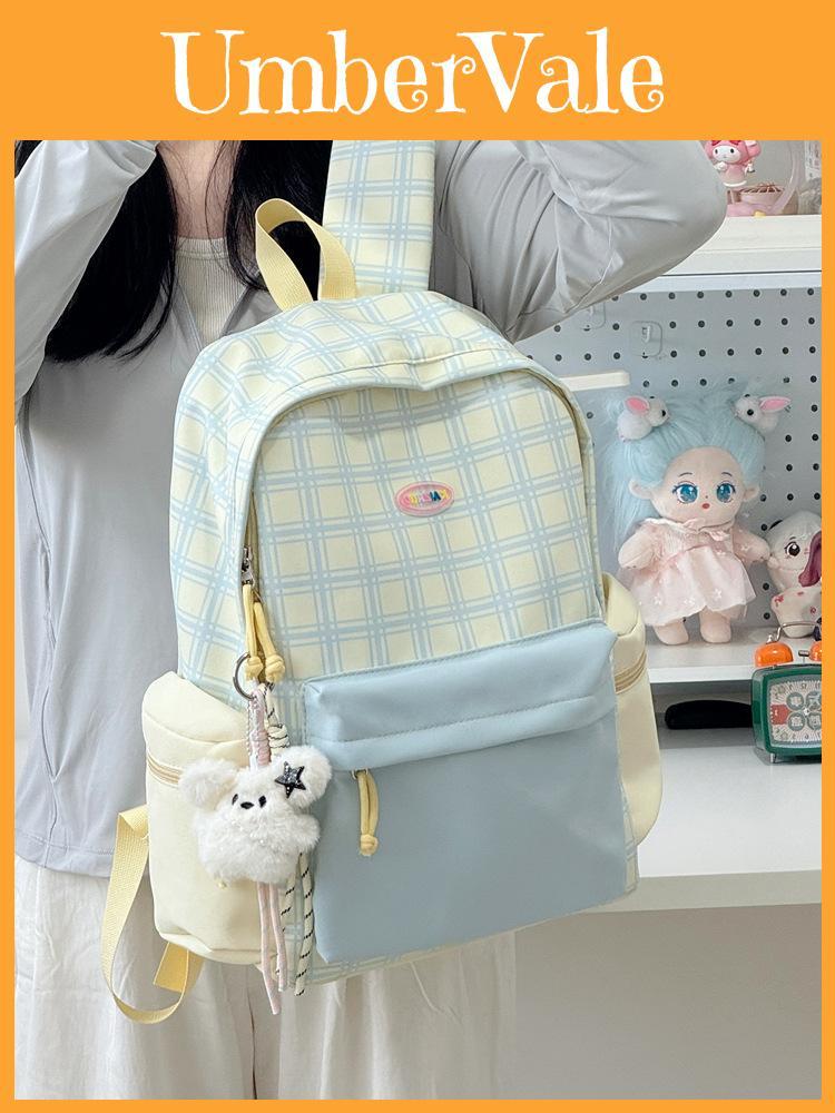 Oxford Fabric Girls Backpack With Design For School Use