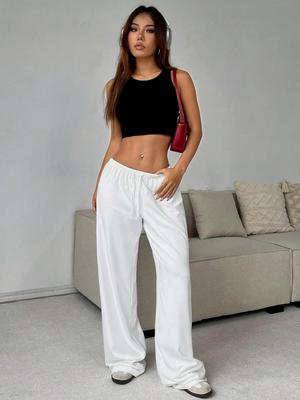 Pantaloni Larghi a Coulisse Bicolore da Donna 2025