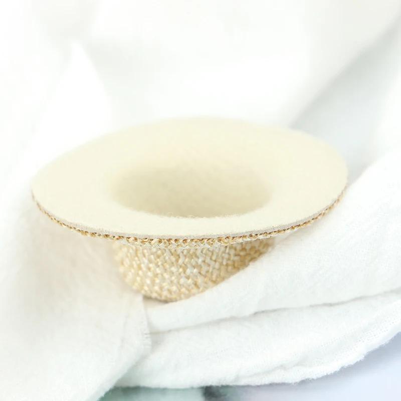 2 szt. Domek dla lalek miniaturowy kapelusz słomkowy Mini kapelusz dla lalek Doll House Ornament ręcznie tkany