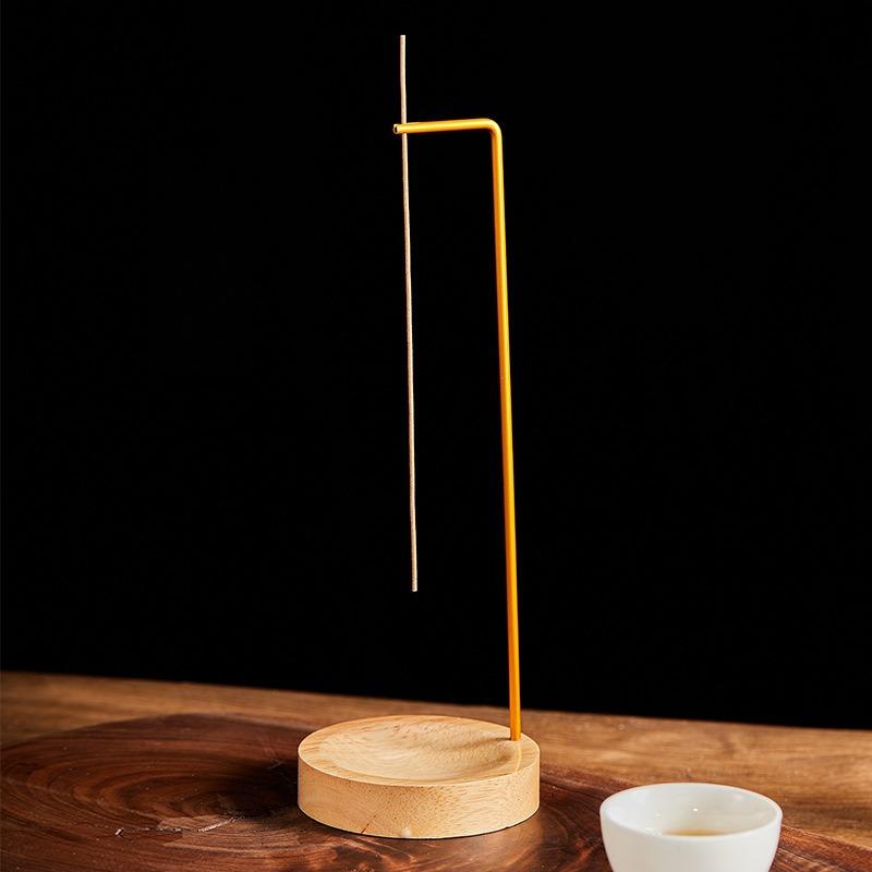 Upside Down Incense Burner - Wooden Round Incense Stick Holder Tray Ornament, Zen Garden Home Decor for Bedroom Yoga Meditation