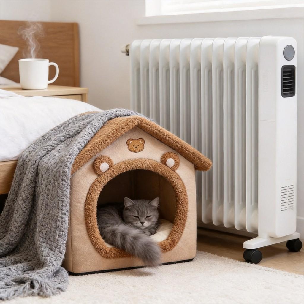 Pet House Cat Nest With Removable Cushion For Indoor Outdoor Use