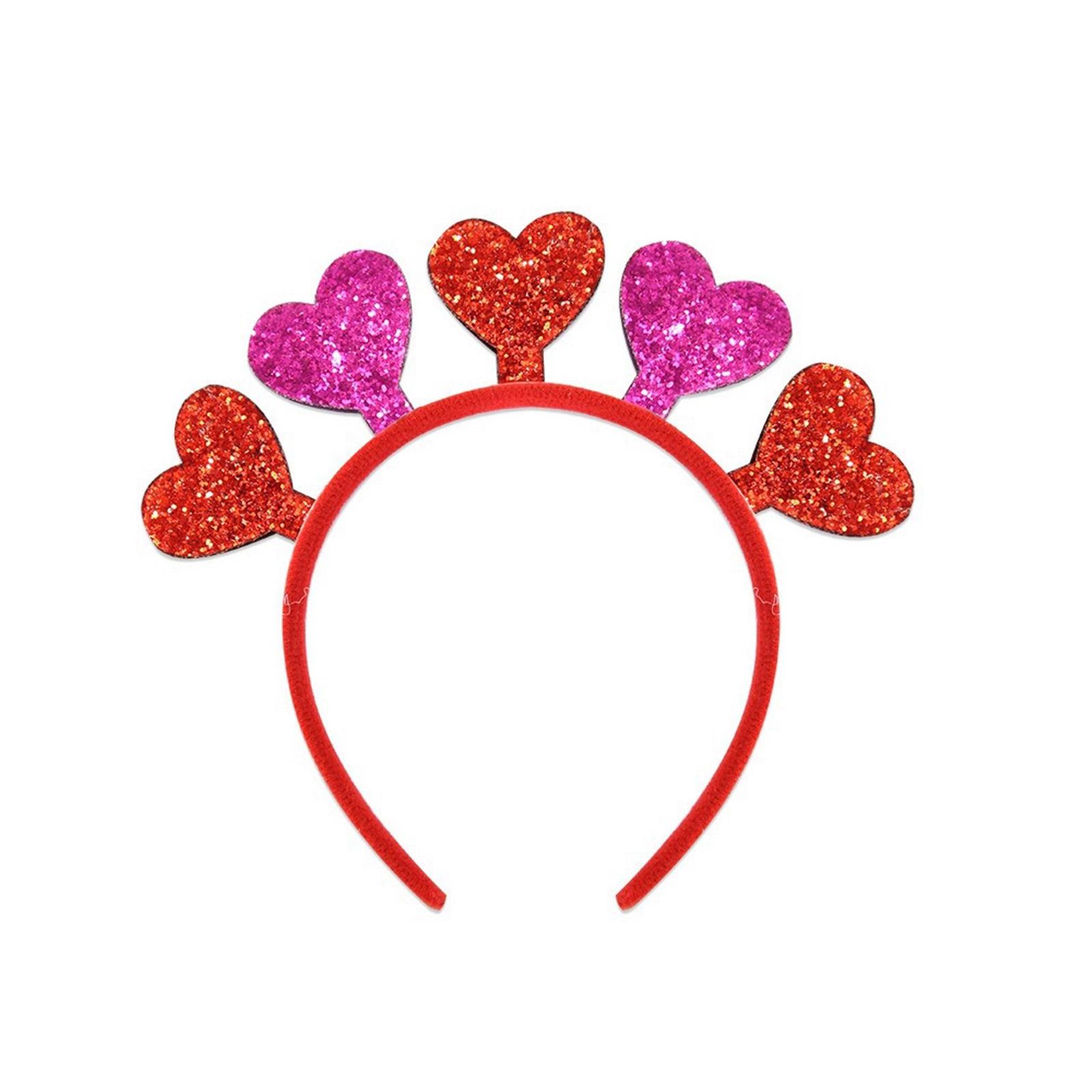 

Shimmering Love Heart Hairhoop Glitters Hairband for Adult Teens Party Gathering Headwear Valentine Festival Accessories H