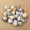 Crocheted Animal Head Keychain Crochet Keys Chain Backpack Pendant Acrylic Fibers Material for Birthday Christmas Party