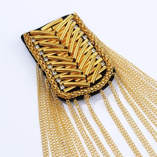 Charming Ornamental Accessories Tassel Chain Decorate Shiny Shoulder Tassels Handmade Epaulet Jewelry
