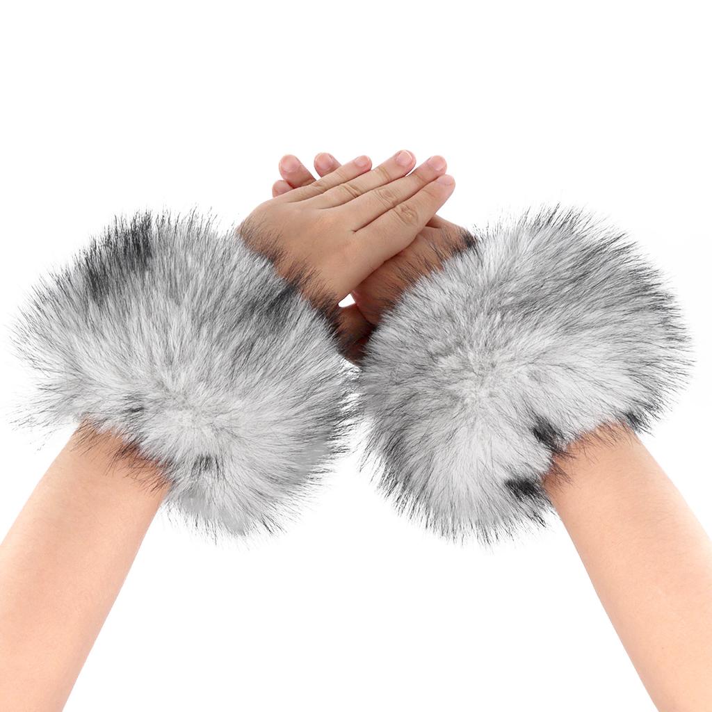 Polsini in Eco Pelliccia Scaldamani Invernali Pelosi per Halloween Cosplay Quotidiano Accessori per Costumi da Festa