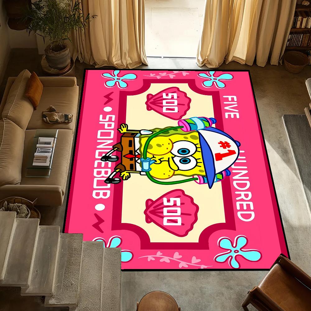 Door Mat Anti-Slip Kitchen Bedroom Coin Funny Art Handmade Tufted Rug Carpet Living S-spongebobs Room Money Entrance Decoration