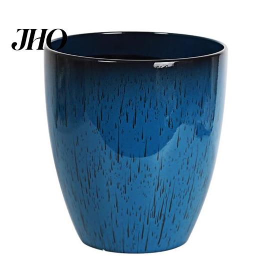 Resin Flower Pot Deep Imitation Ceramic Plant with Drainage Hole Monstera Unique Planter Saucer for Indoor Outdoor Plants Home Garden Office