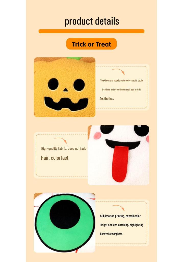 Spooky Pumpkin Doll Prank Pillow with Eyeball Candy – Halloween Decoration & Gift
