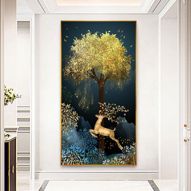 

Абстрактные роскошные цветы, холст, картина, белые цветы, богатое дерево, настенные художественные постеры, принты, гостиная, крыльцо, домашний декор, Cuadros 40cm×80cm NoFrame