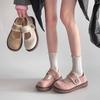 Mary Jane Schuhe mit runder Spitze im britischen Stil, Plateau, schlicht, flacher Ausschnitt, neue Frühling-Sommer-Kollektion, französische, lässige Slipper mit dickem Absatz, Einzelne Schuhe