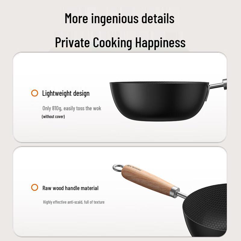 Joyoung Mini Non-Coated Flat-Bottom Iron Wok