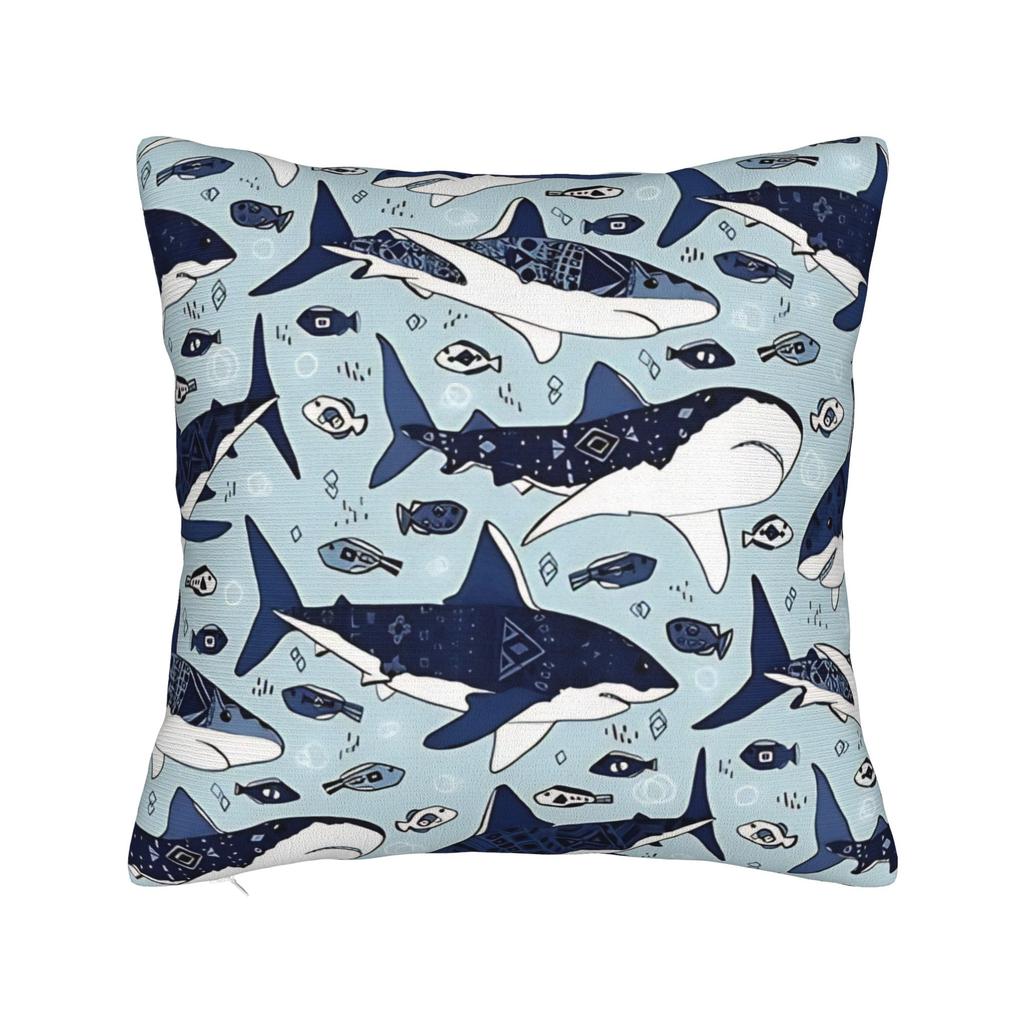 Pillow Cover Sharks Fantastic Animals Vintage Watercolor Pattern Vintage Pillow Case For Living Room Chair Pillowcases